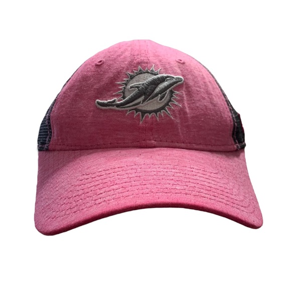 New Era Accessories - New Era Pink Natural Miami Dolphins Trawler Trucker Clean Up Snapback Hat